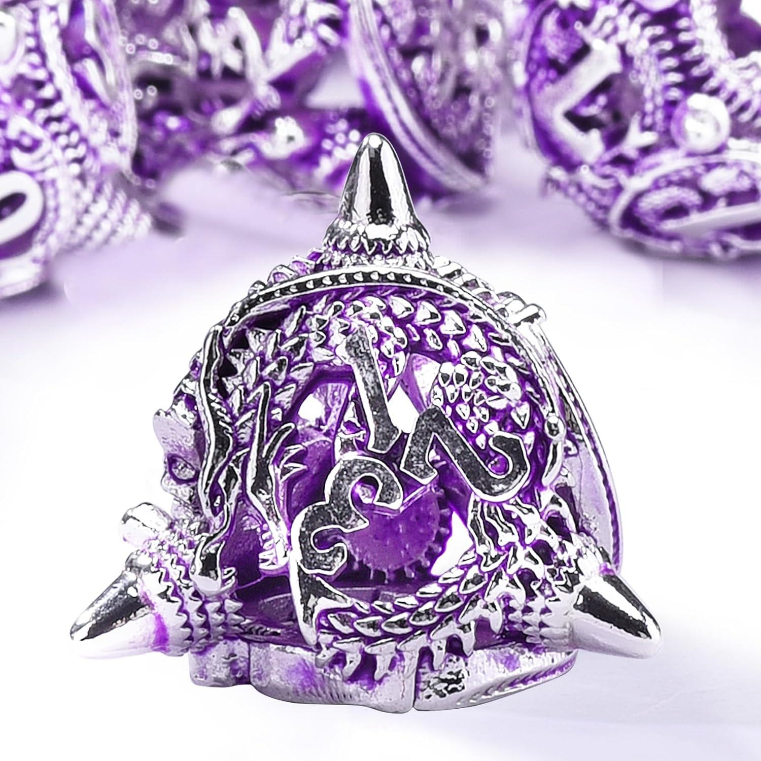 Juego de Dados DND de Metal AUSTOR 7 Piezas Dragón