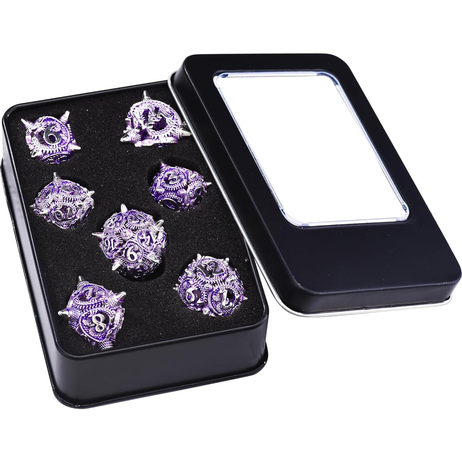 Juego de Dados DND de Metal AUSTOR 7 Piezas Dragón