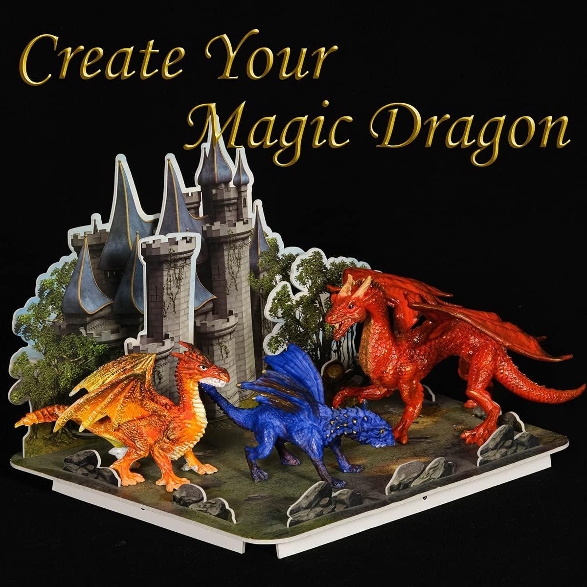 Kit de Pintura Dragón Whatstem con 3 Figuras y Castillo 3D