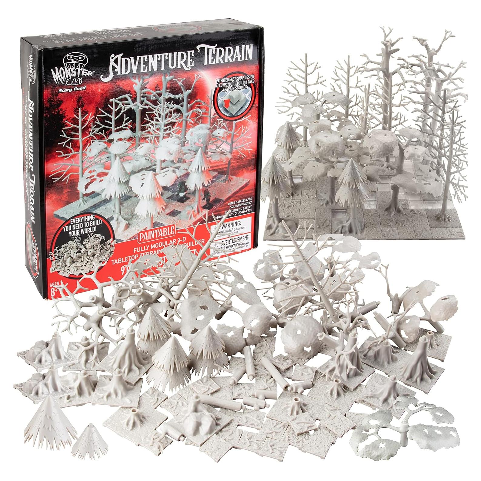 Conjunto de Árboles Bosque Pintables Monster 91 Piezas 3D