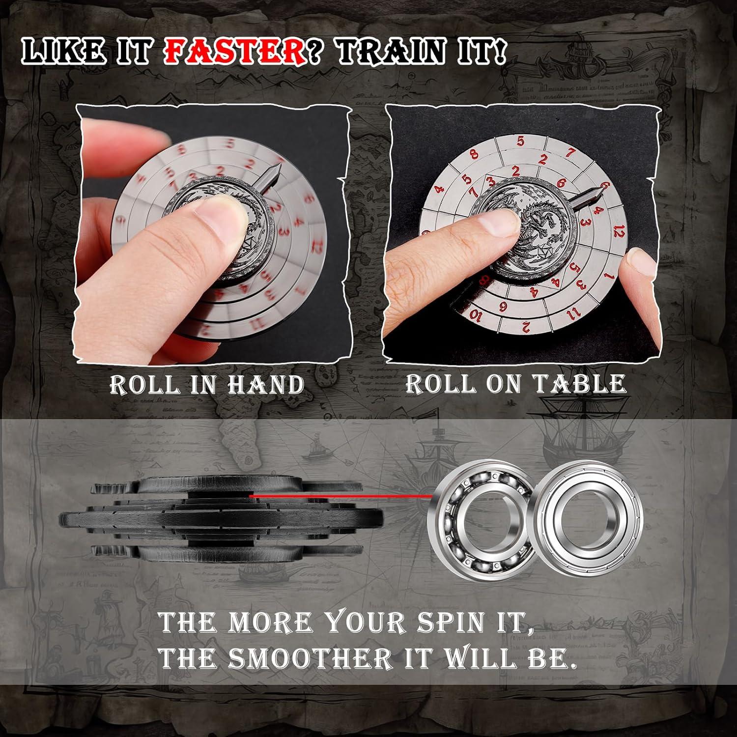 Dados Giratorios Haxtec 7-en-1 D&D Metal D4 D20