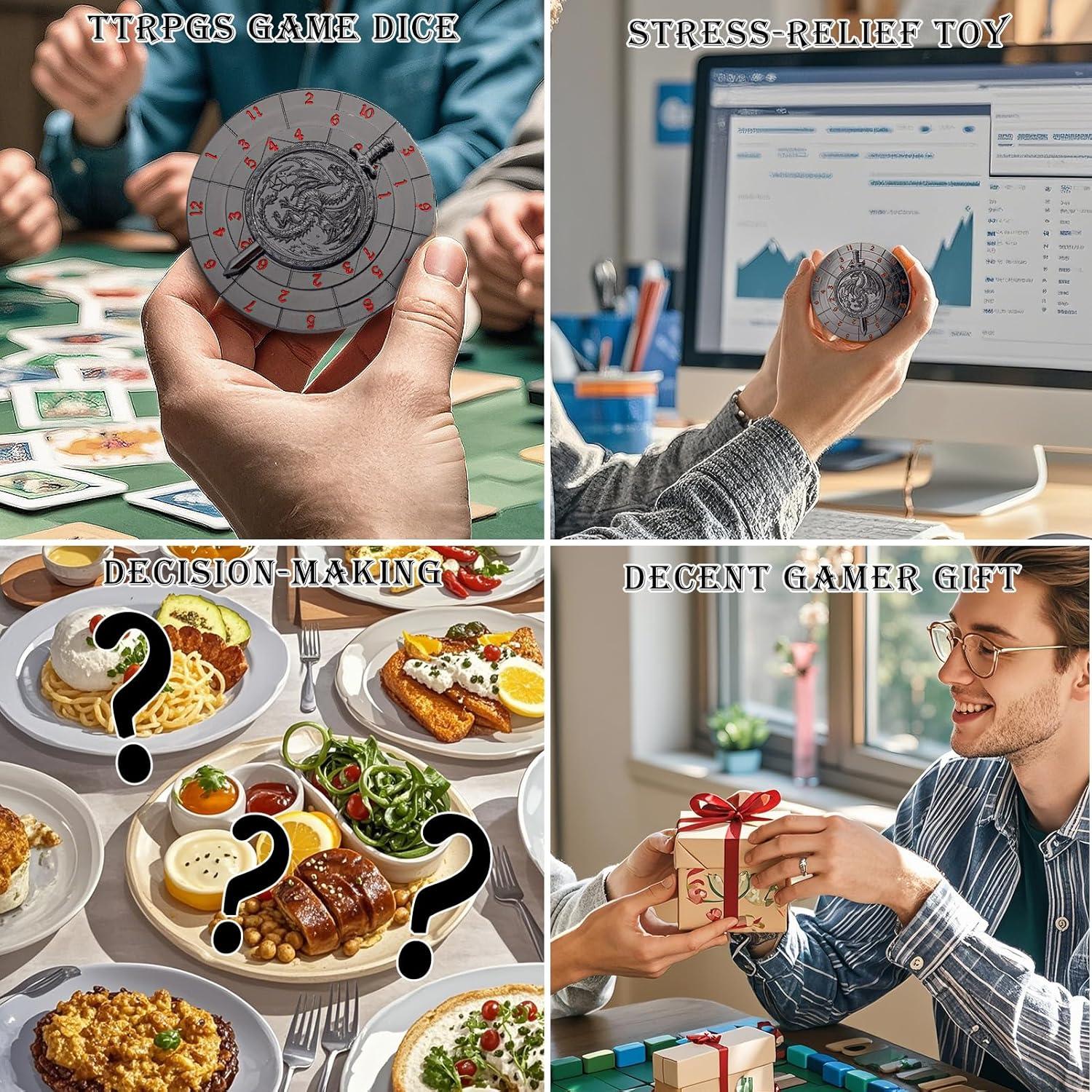 Dados Giratorios Haxtec 7-en-1 D&D Metal D4 D20