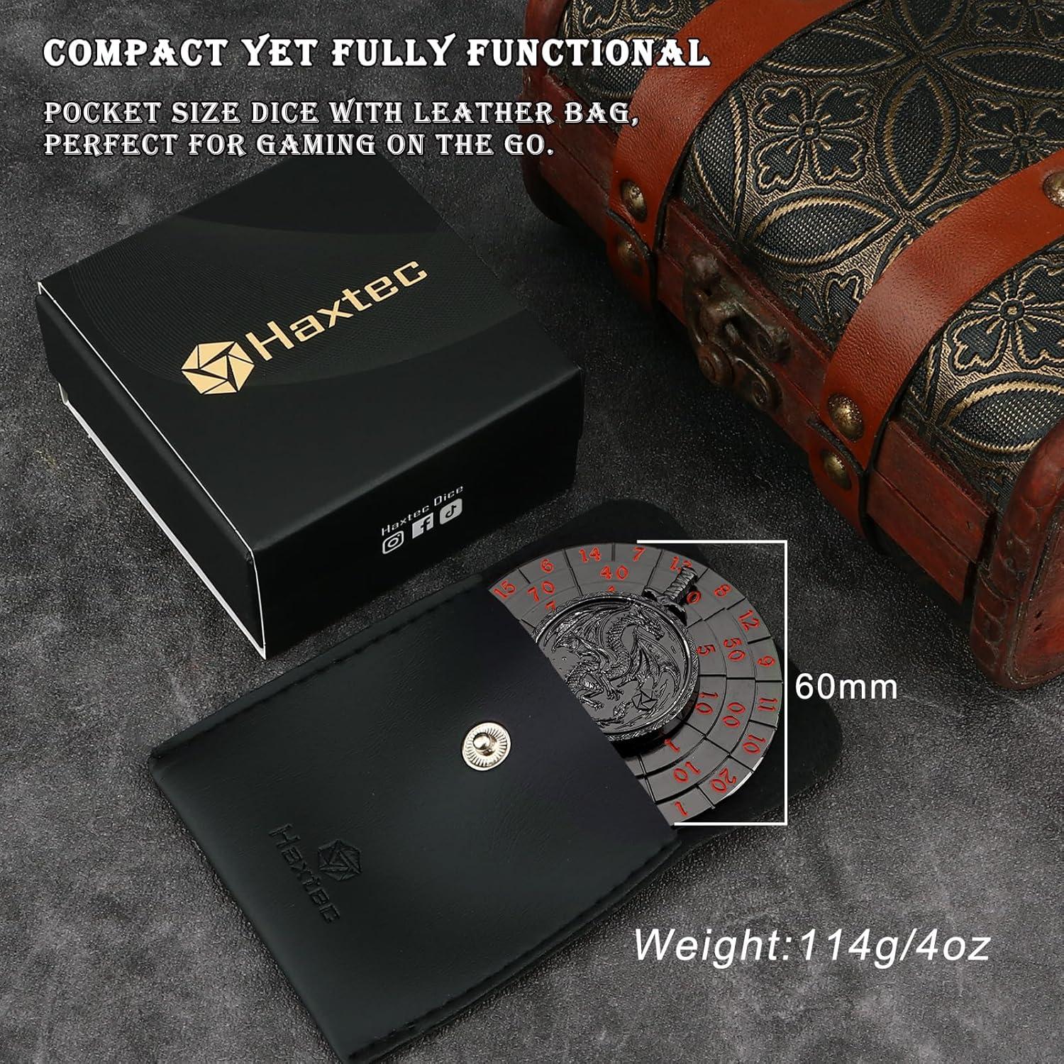 Dados Giratorios Haxtec 7-en-1 D&D Metal D4 D20