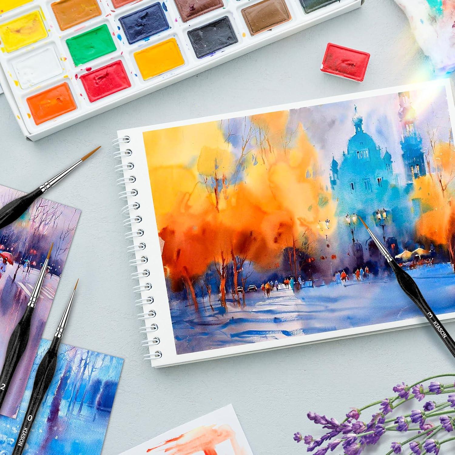 Set de 10 Pinceles KIASON para Pintura Detallada Negro