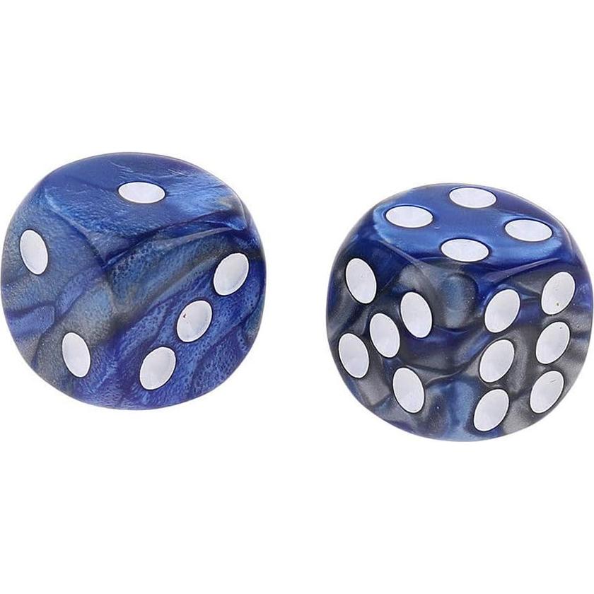 10 Dados Poliedricos D6 Acrílicos 16mm Azul Plata