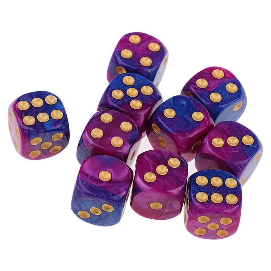 10 Dados Poliedricos D6 Acrílicos 16mm Yiotfandoll RPG