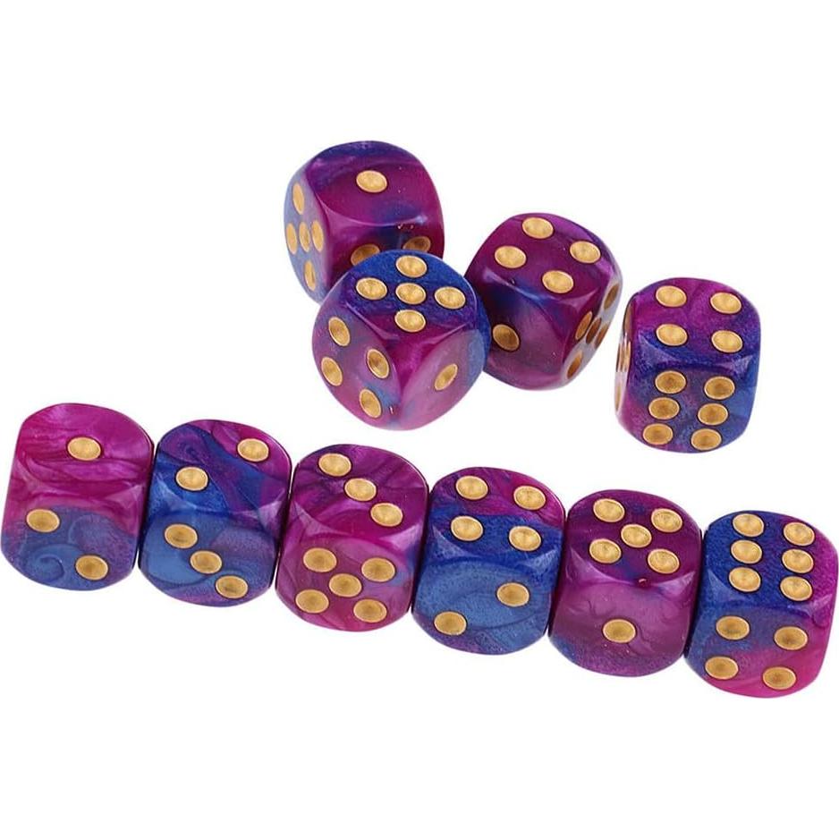 10 Dados Poliedricos D6 Acrílicos 16mm Yiotfandoll RPG