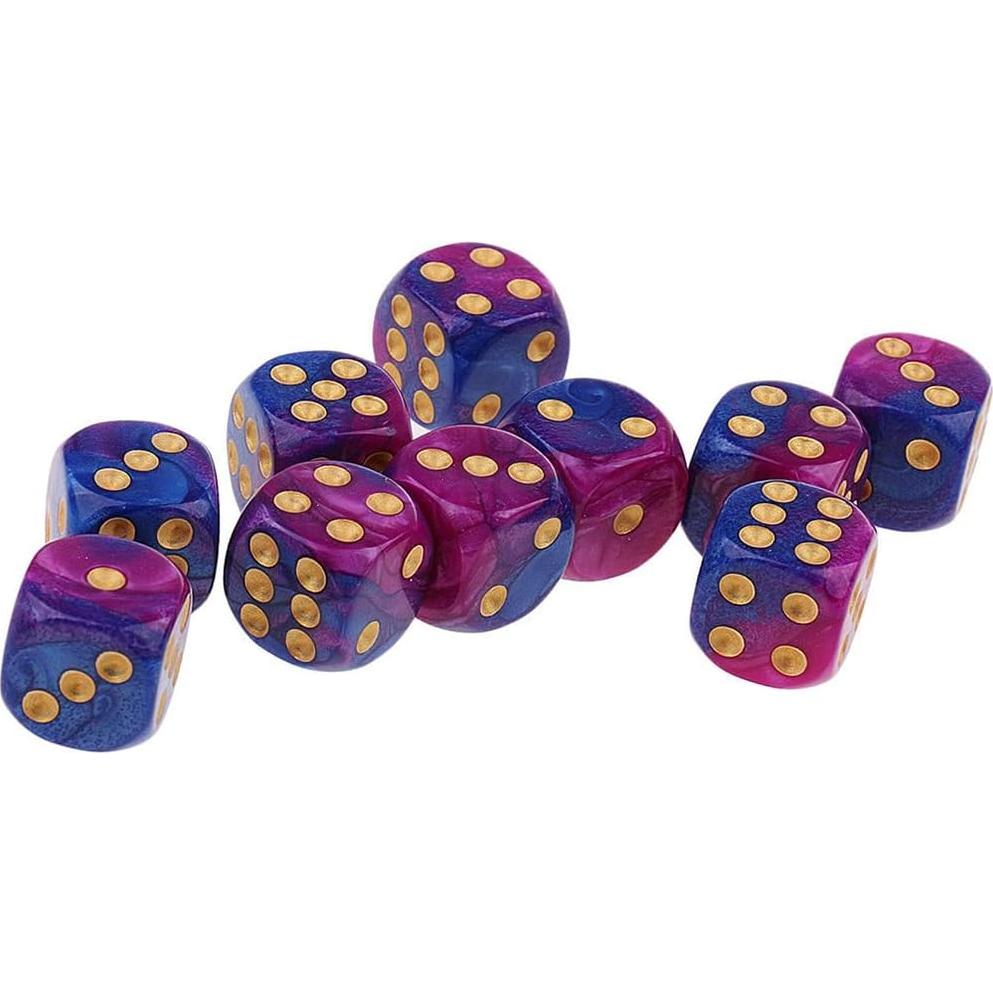 10 Dados Poliedricos D6 Acrílicos 16mm Yiotfandoll RPG