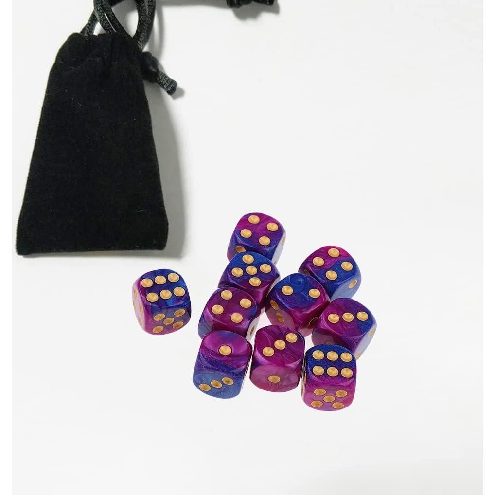 10 Dados Poliedricos D6 Acrílicos 16mm Yiotfandoll RPG