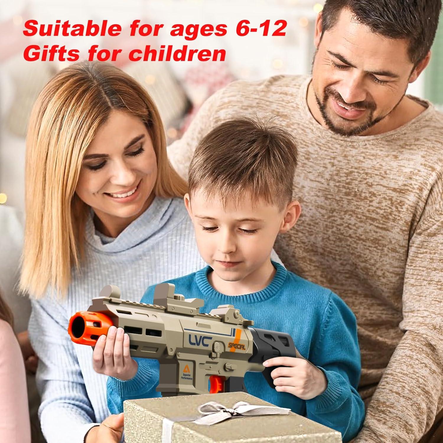 Soft Bullet Toy Gun Pistol Toys Cheap Cool Stuff Realistic Look Real Hand Guns Stress Shot Dart Fake Prop Outdoor Shooting Game for Adults Under 10 Dollar Gifts for Age 14 Years Old (Brown)