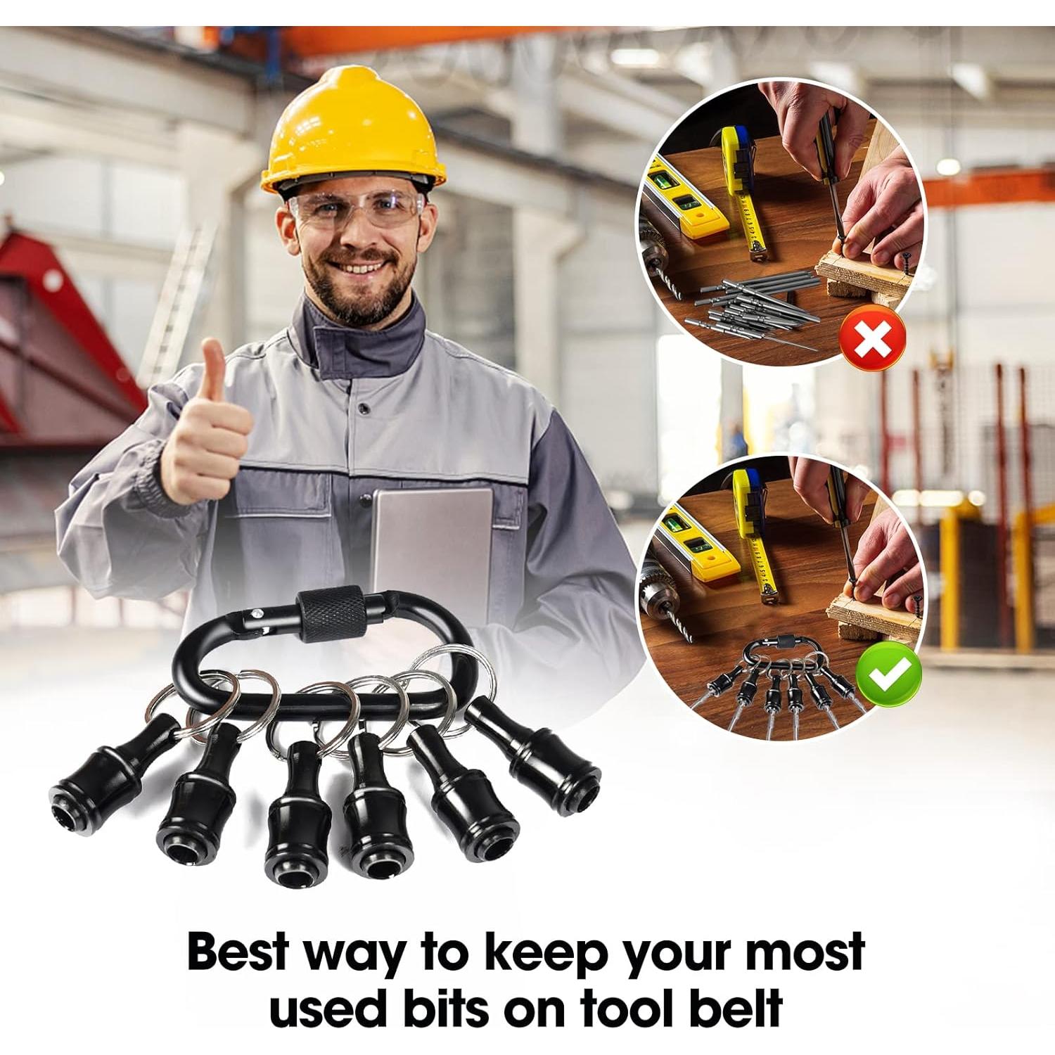 Soporte de Bits Hexagonal 1/4" FACAINCXS Portátil Metal