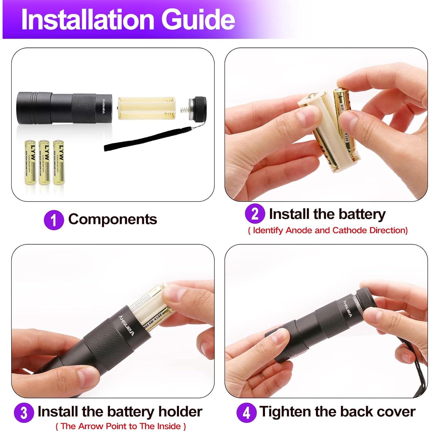 Linterna UV Vansky 12 LED Detección Orina Mascotas