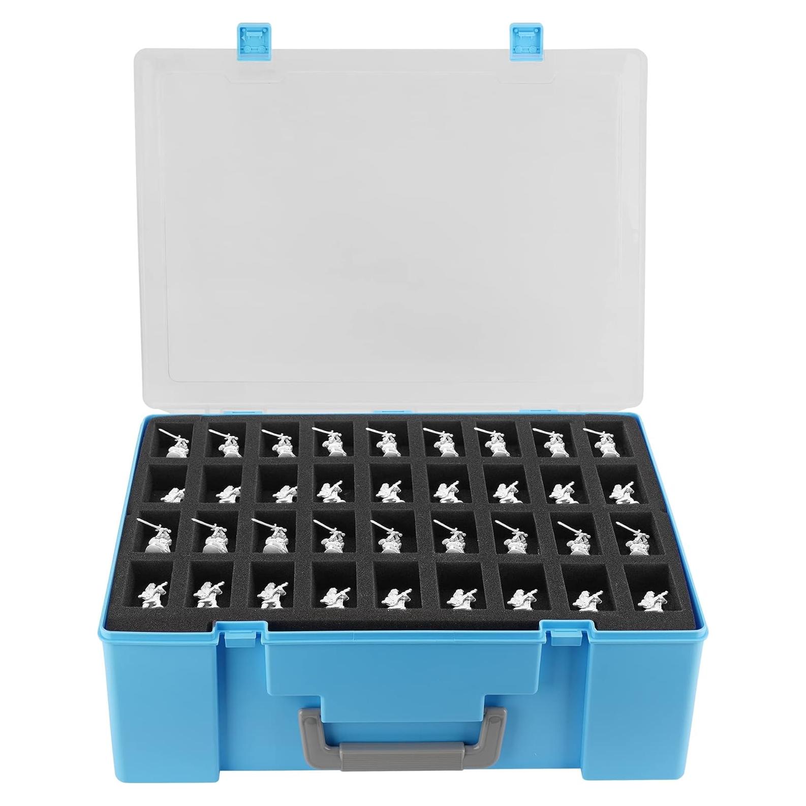 Caja de Almacenamiento TPCY para Miniaturas 108 Ranuras Azul