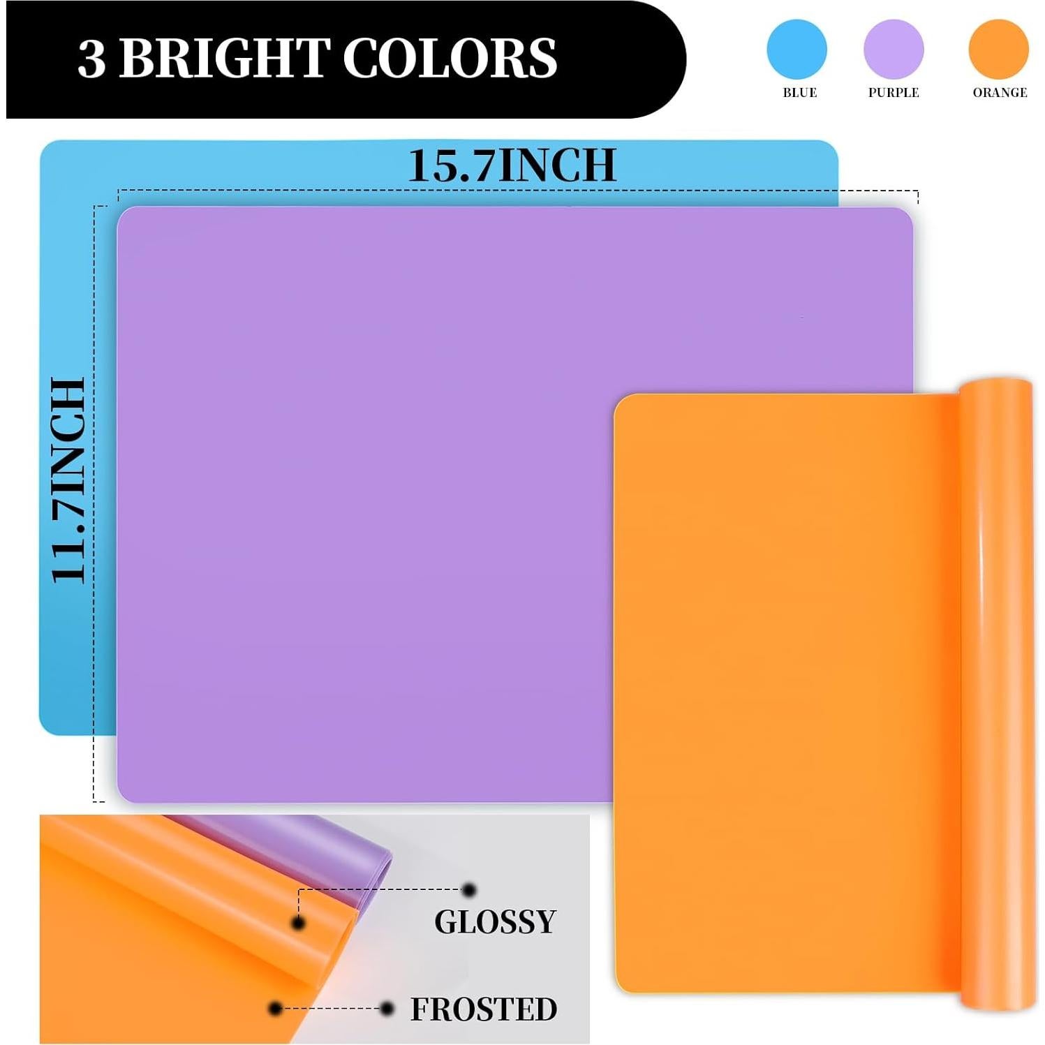 LEOBRO Tapetes de Silicona 3 PCS 39.9x29.7 cm Manualidades