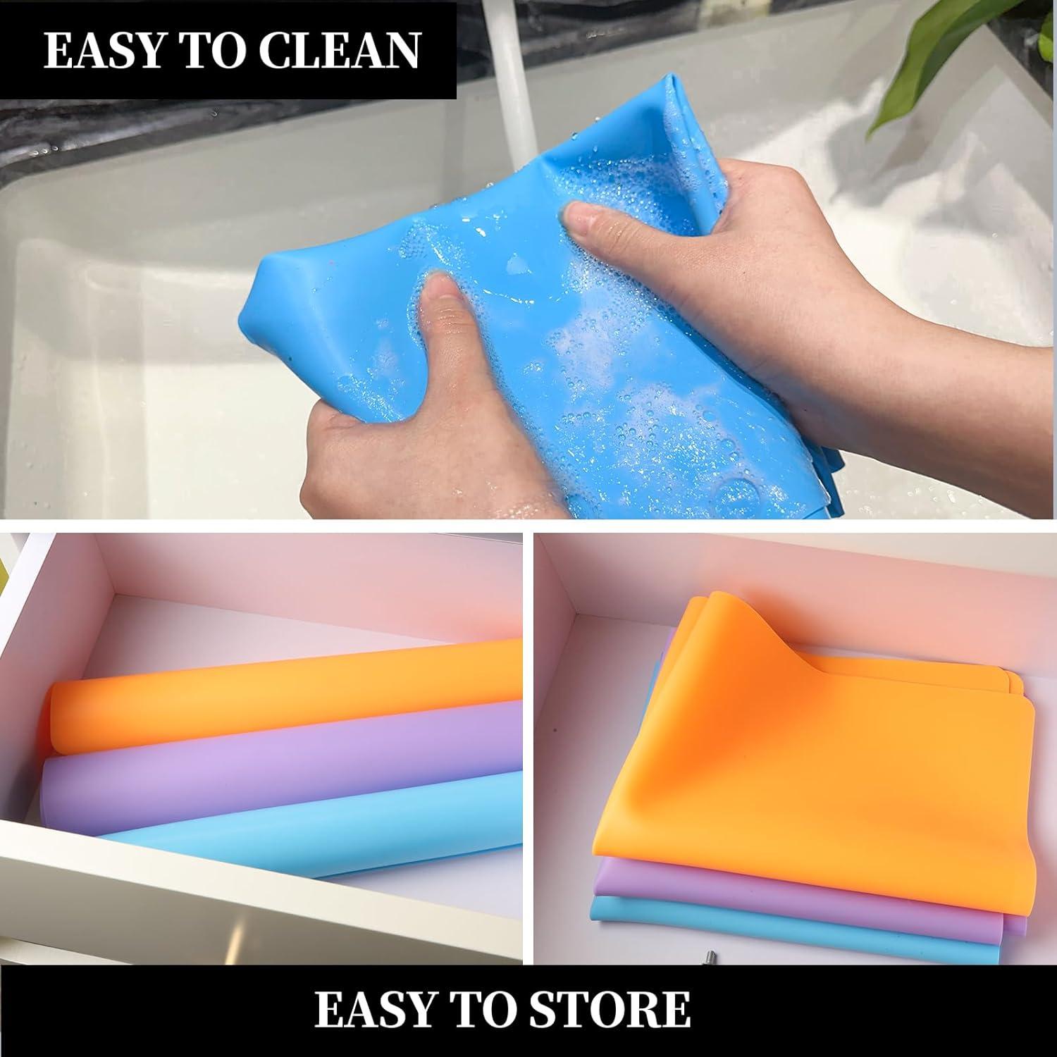 LEOBRO Tapetes de Silicona 3 PCS 39.9x29.7 cm Manualidades