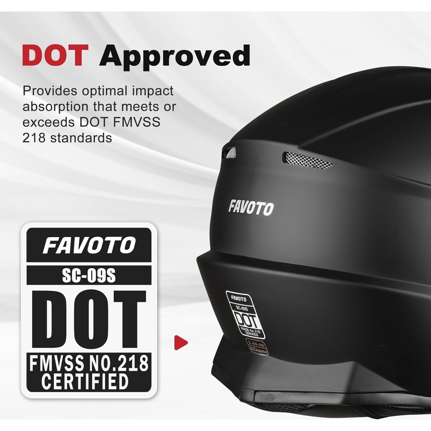 Favoto Adult Dirt Bike Motorcycle Helmets - DOT Approved Lightweight ATV UTV Motocross Helmets for Men Women - Off Road Motorcycle Helmets with Removable Visor and Washable Padding