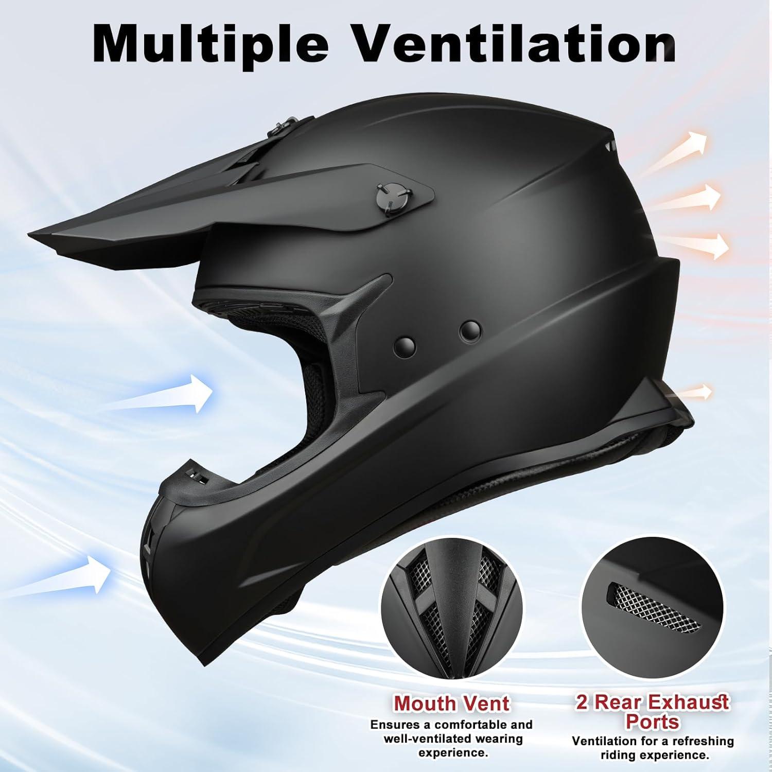 Favoto Adult Dirt Bike Motorcycle Helmets - DOT Approved Lightweight ATV UTV Motocross Helmets for Men Women - Off Road Motorcycle Helmets with Removable Visor and Washable Padding