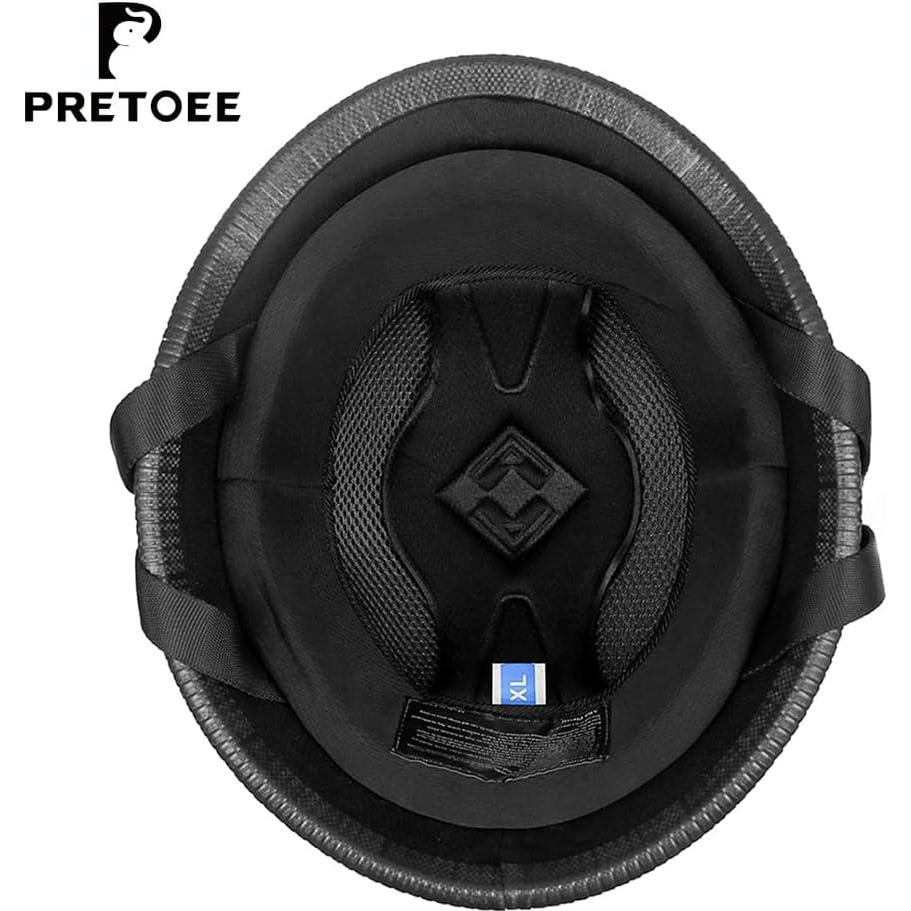 German Style Motorcycle Helmet, Thin Skull Cap Half Helmet for Adult Men Women, Novelty DOT Half Shell Helmet, Retro Half Face Helmet for Cruiser Scooter Chopper, DOT Approved