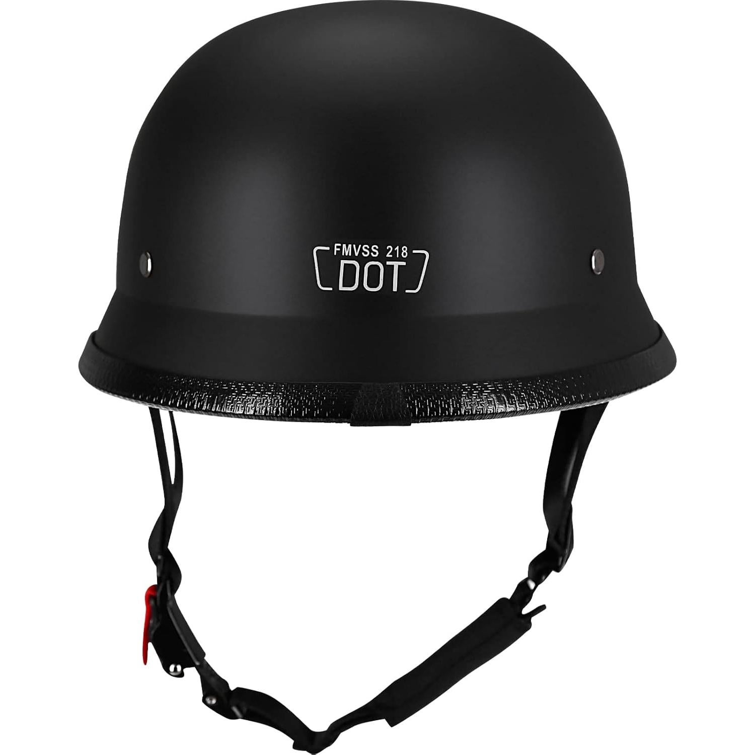 Helmet Half Shell German Motorcycle Helmet with Cycling Glasses - DOT Approved