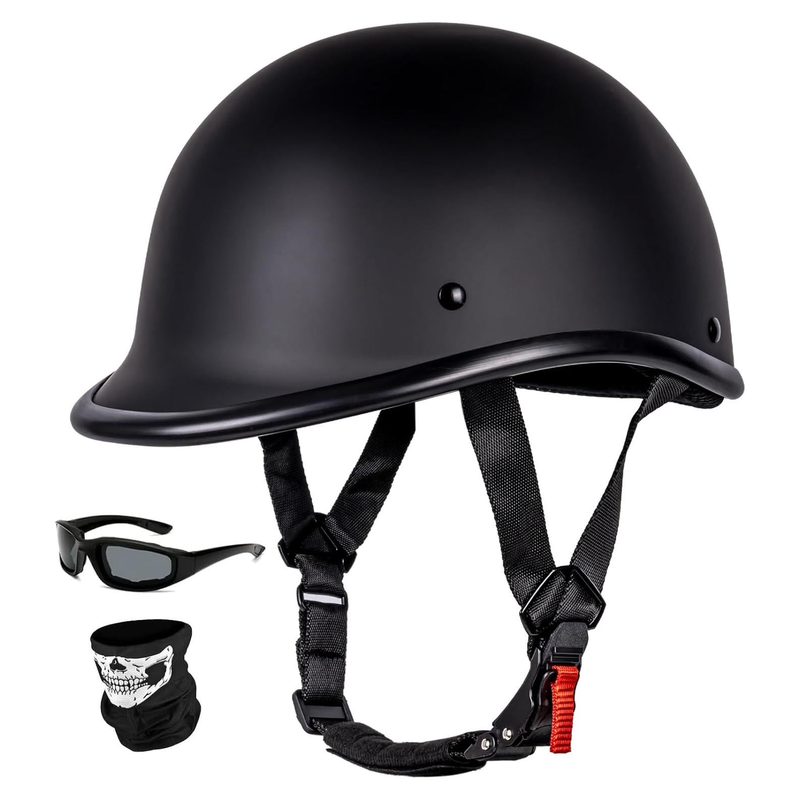 Vintage Motorcycle Half Helmet - Lightweight Low Profile Open-Face Half-Face Helmet – DOT Approved