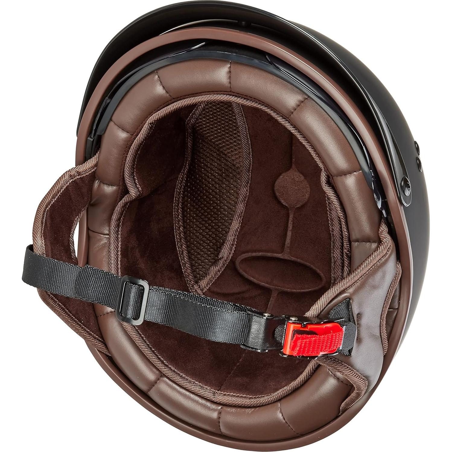 Rapido Half Helmet Motorcycle Open Face Sun Visor Quick Release Buckle DOT Approved Cycling Motocross Suits Men Women