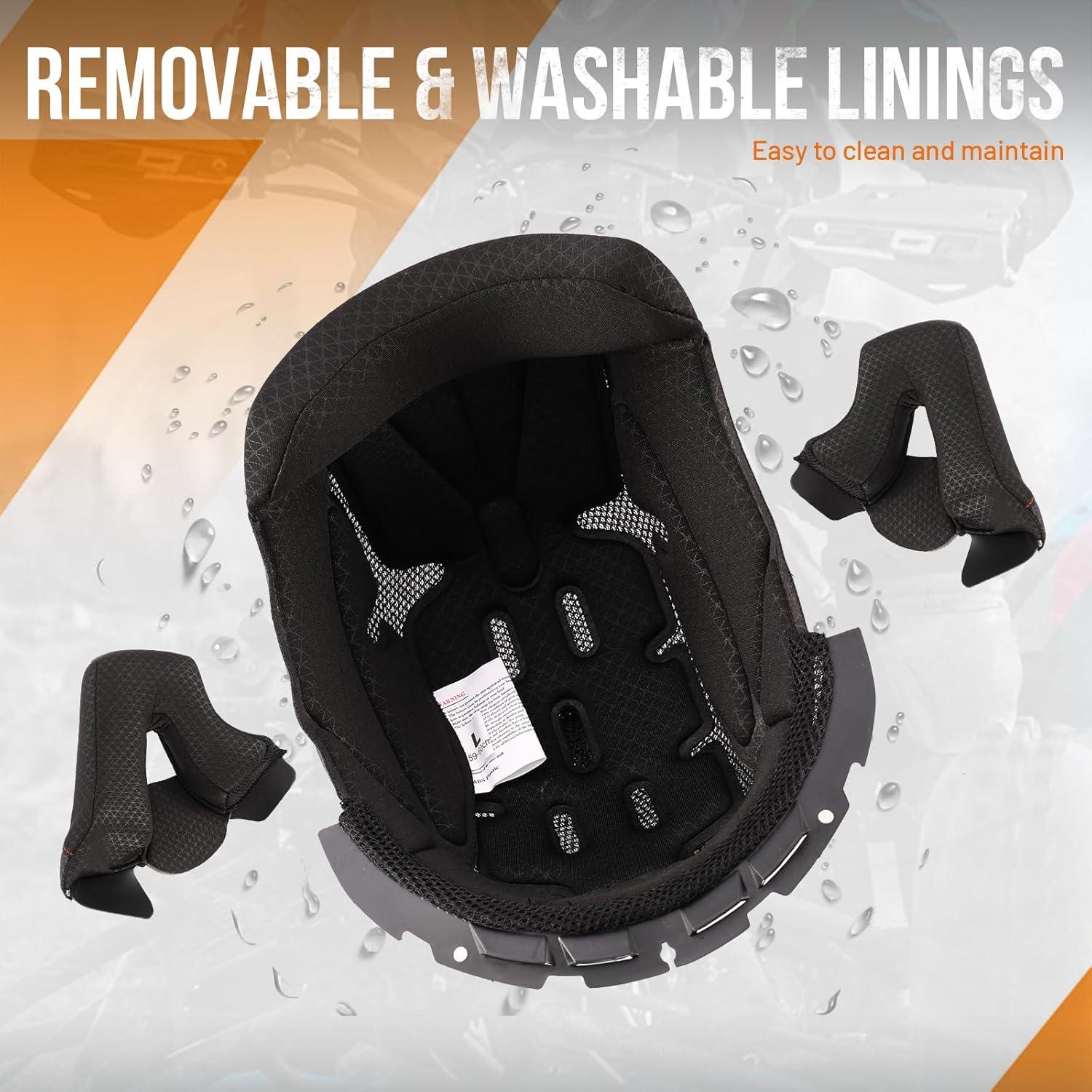 DOT Modular Motorcycle Full Face Helmet Flip-Up Dual Visor, Lightweight & DOT Approved, Matte Black