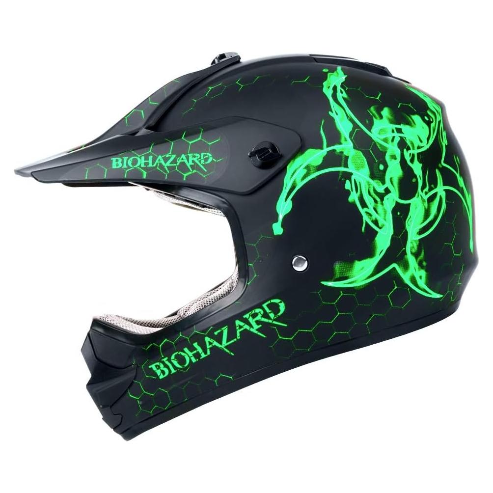 Casco DOT Orthrus X-Grande Verde Biohazard Motocross