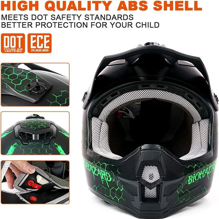 Casco DOT Orthrus X-Grande Verde Biohazard Motocross