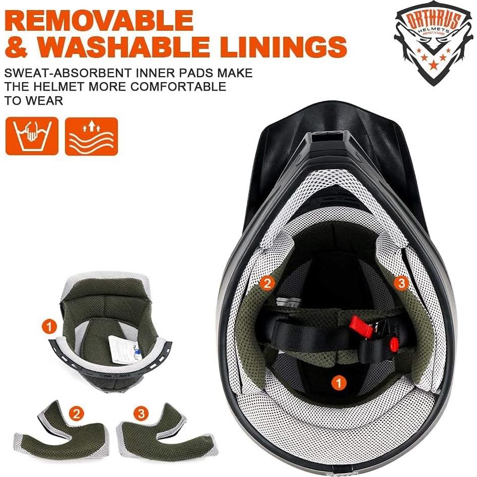 Casco DOT Orthrus X-Grande Verde Biohazard Motocross