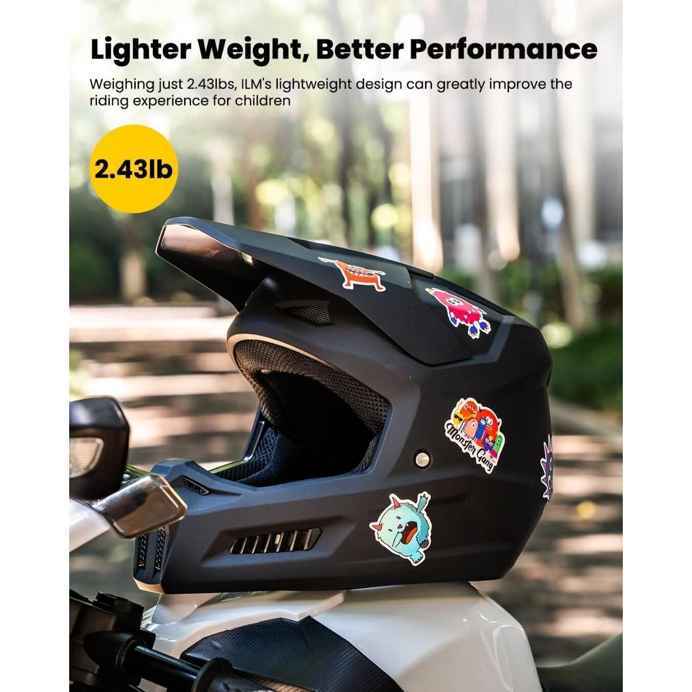 Youth Dirt Bike Helmets with Stickers Kids ATV Helmet Motocross BMX Off Road Motorbike with Goggles Gloves Mask DOT Model MT601Y-Stickers