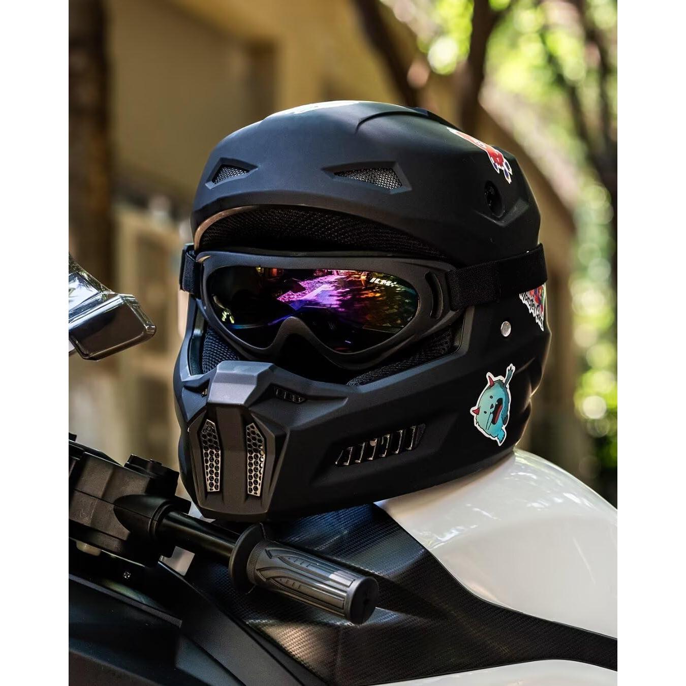 Youth Dirt Bike Helmets with Stickers Kids ATV Helmet Motocross BMX Off Road Motorbike with Goggles Gloves Mask DOT Model MT601Y-Stickers