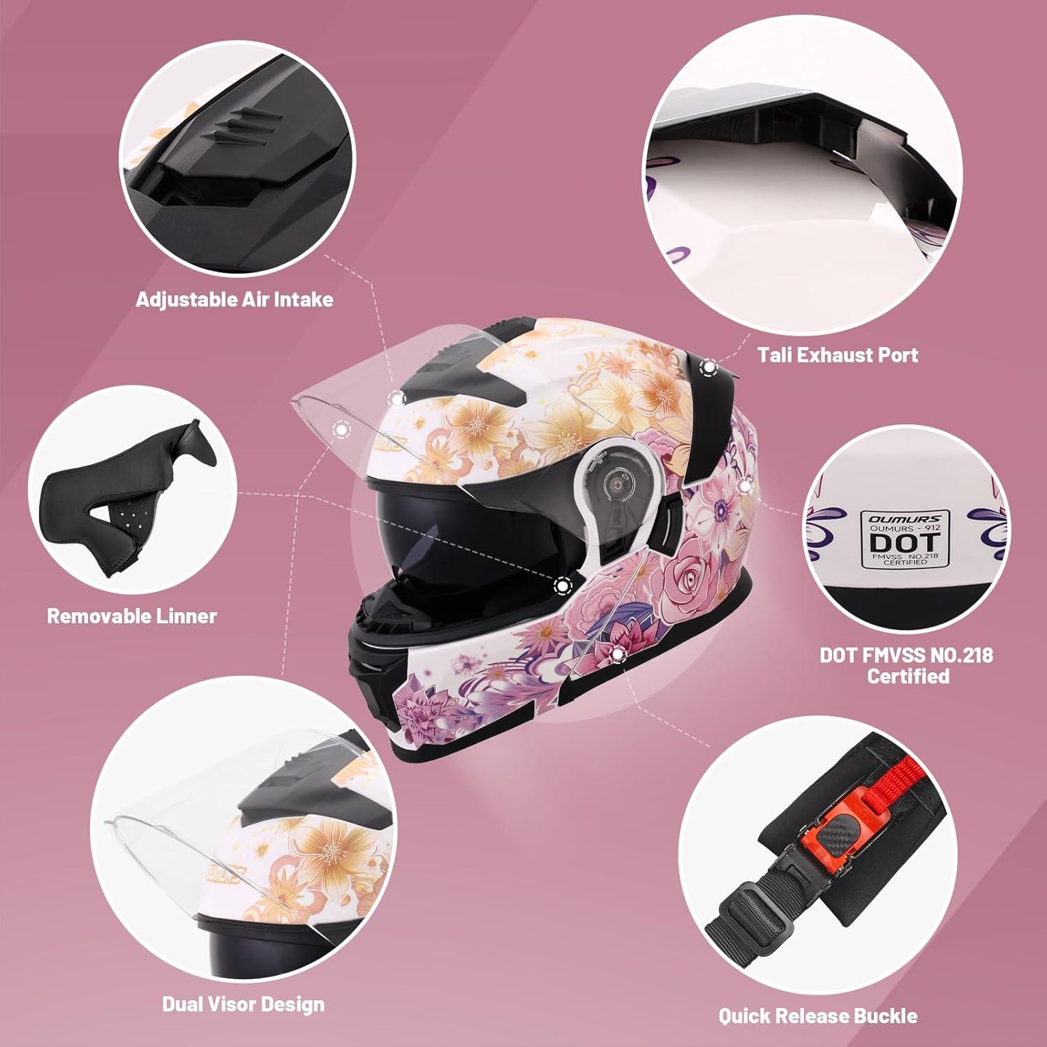 Modular Motorcycle Helmets Full Face Flip up Street Bike Motorcycle Helmet for Unisex Adult Model 912