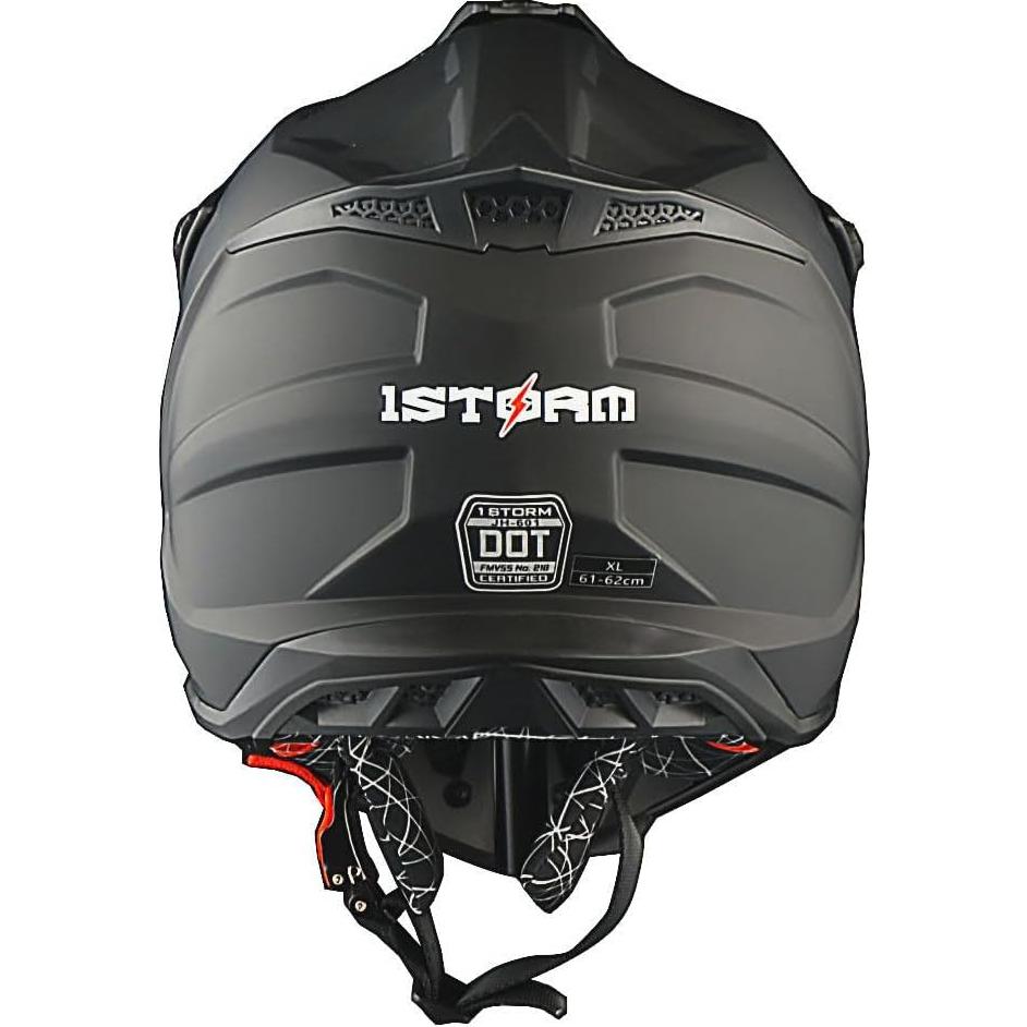 Casco Motocross 1Storm JH601 Grande Negro Mate