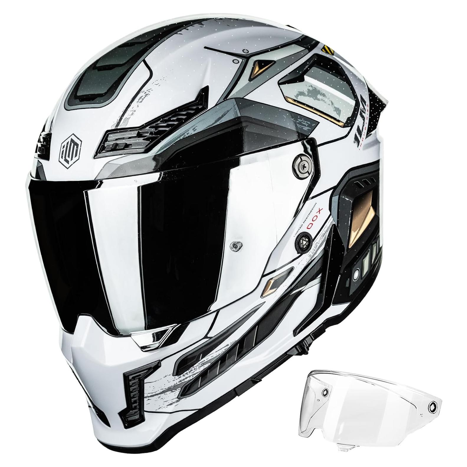 Casco de Moto ILM MF509 Doble Visor Gris Cyborg L