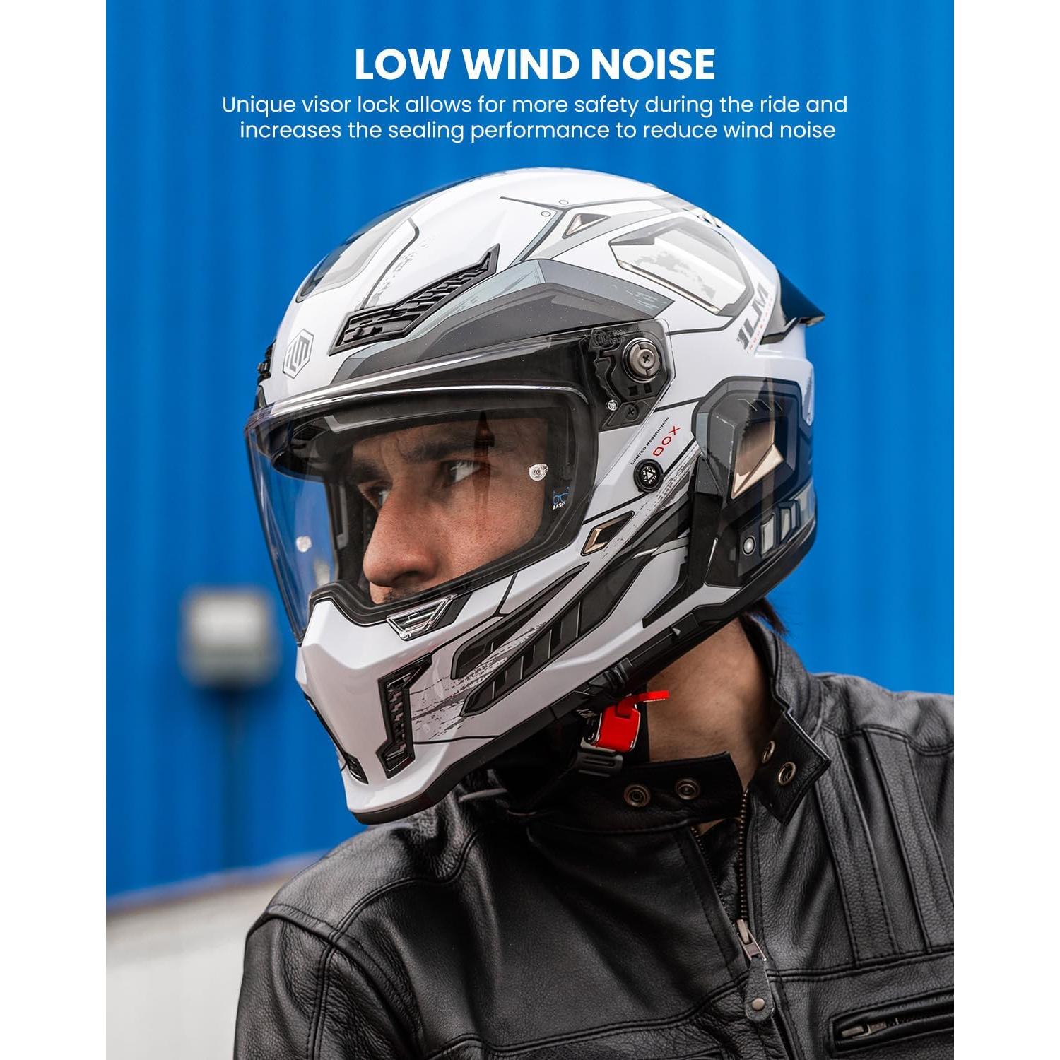 Casco de Moto ILM MF509 Doble Visor Gris Cyborg L