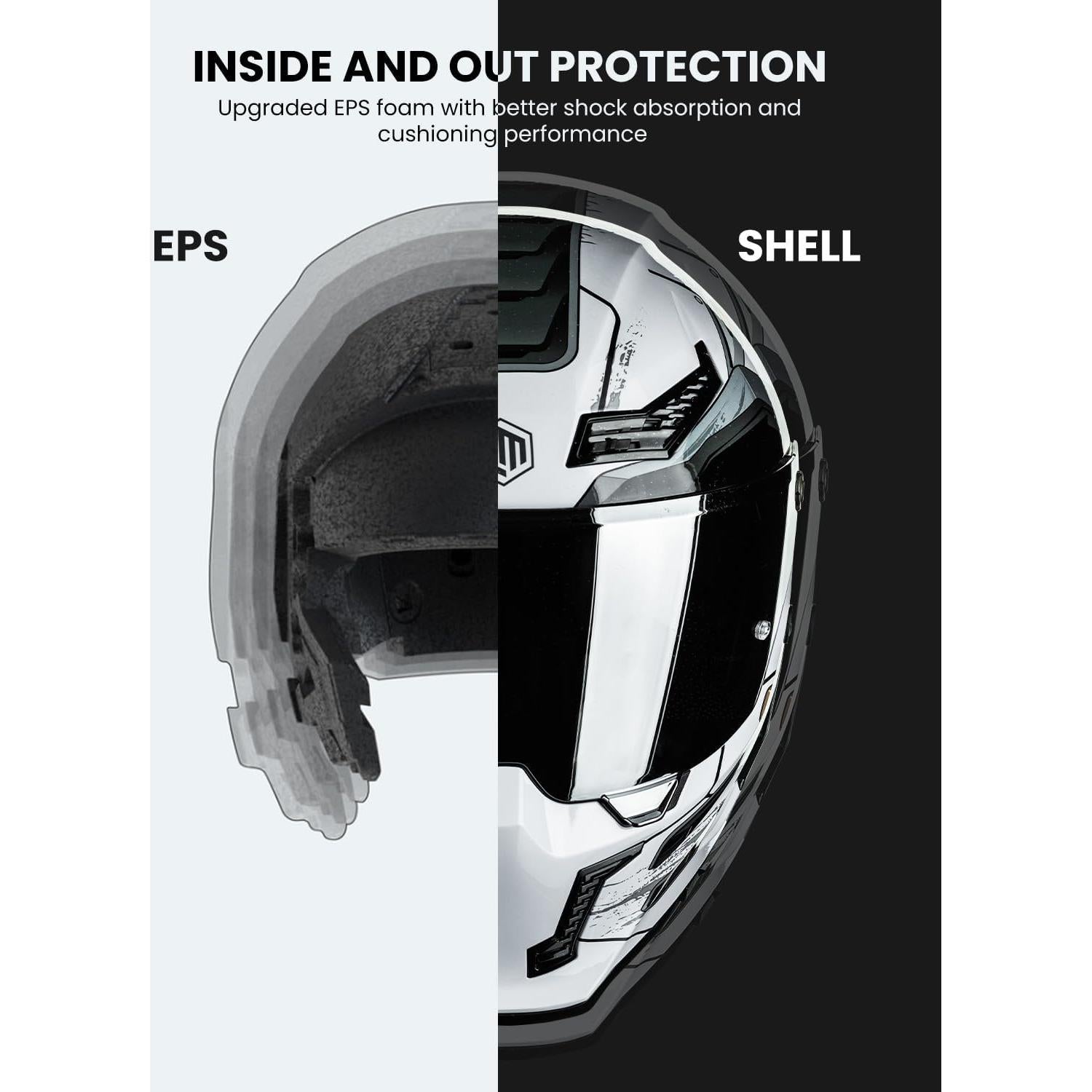 Casco de Moto ILM MF509 Doble Visor Gris Cyborg L