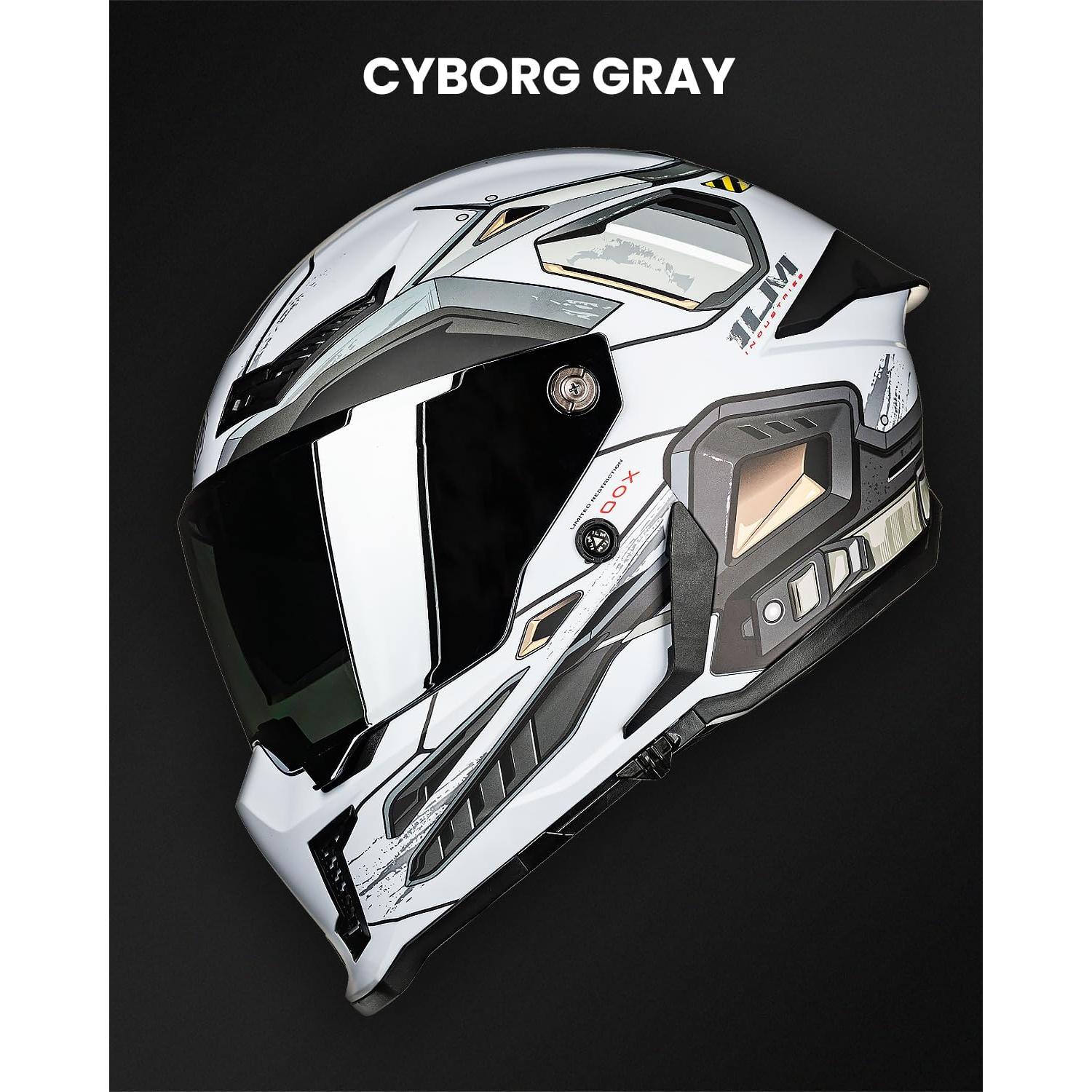 Casco de Moto ILM MF509 Doble Visor Gris Cyborg L