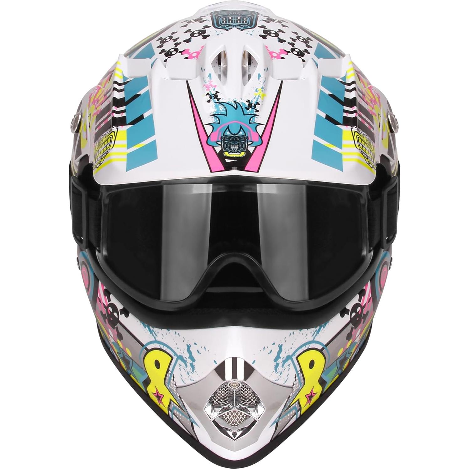 DOT Youth Motocross Offroad Street Dirt Bike Helmets for Kids 8-14,BMX MX ATV Helmet with Goggles DOT Approved