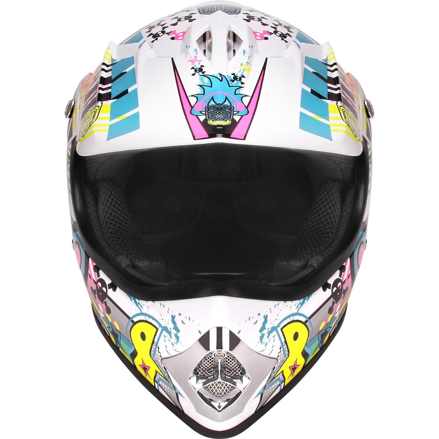 DOT Youth Motocross Offroad Street Dirt Bike Helmets for Kids 8-14,BMX MX ATV Helmet with Goggles DOT Approved