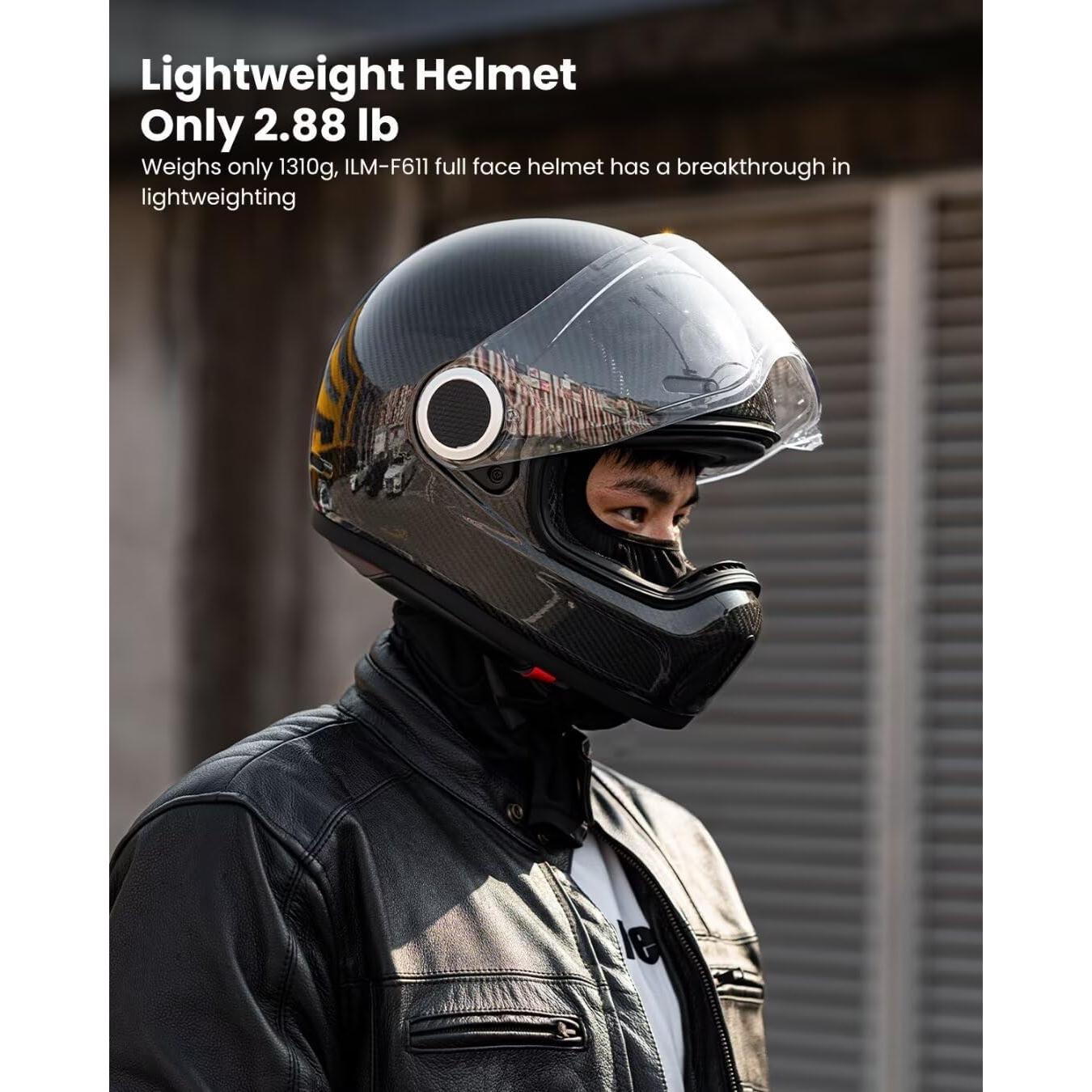 Casco de Moto ILM F611 Fibra de Carbono Ligero Talla L