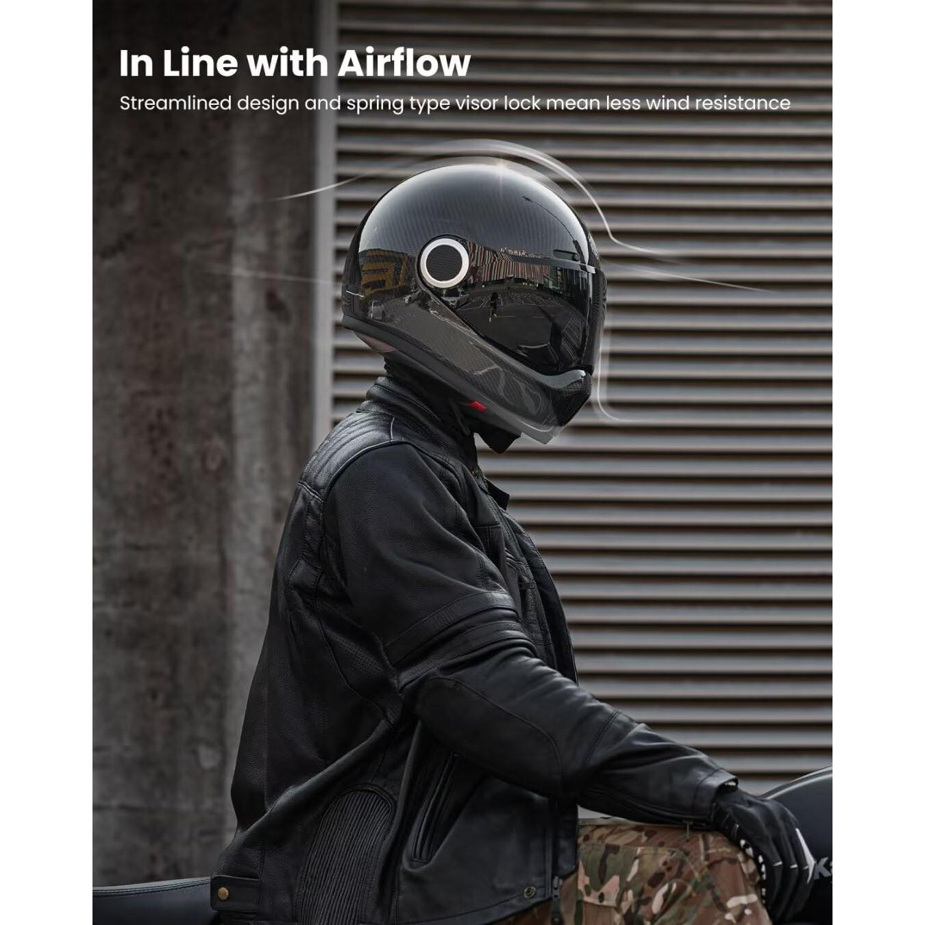 Casco de Moto ILM F611 Fibra de Carbono Ligero Talla L