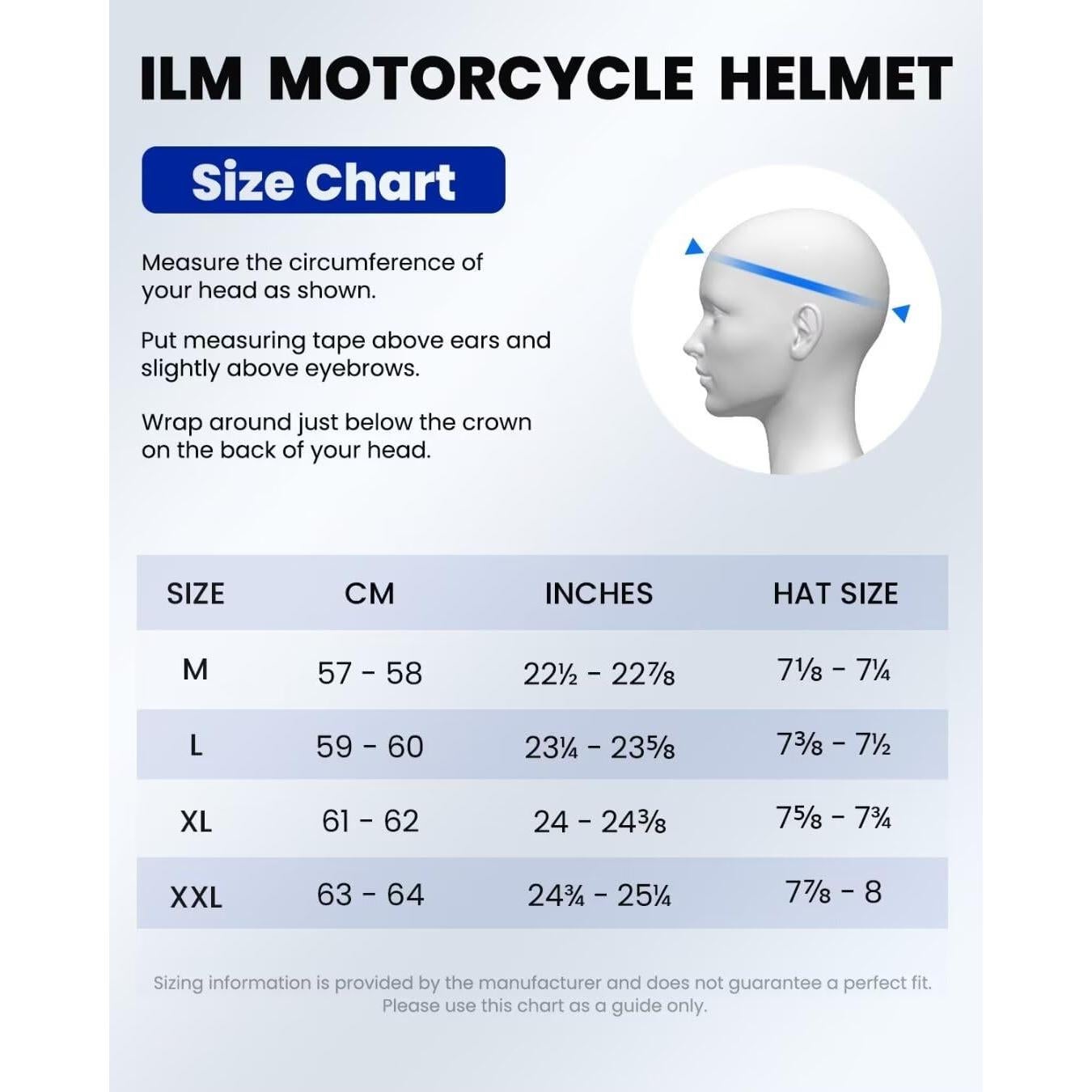 Casco de Moto ILM F611 Fibra de Carbono Ligero Talla L