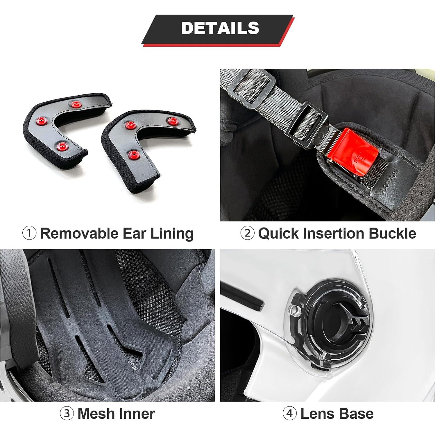 Motorcycle Double Visor Helmet,Adult Motorbike Bump Safety Helmet 3/4 Open Face Sun Shield Keep Warm Against Wind in Winter for Men and Women DOT Approved