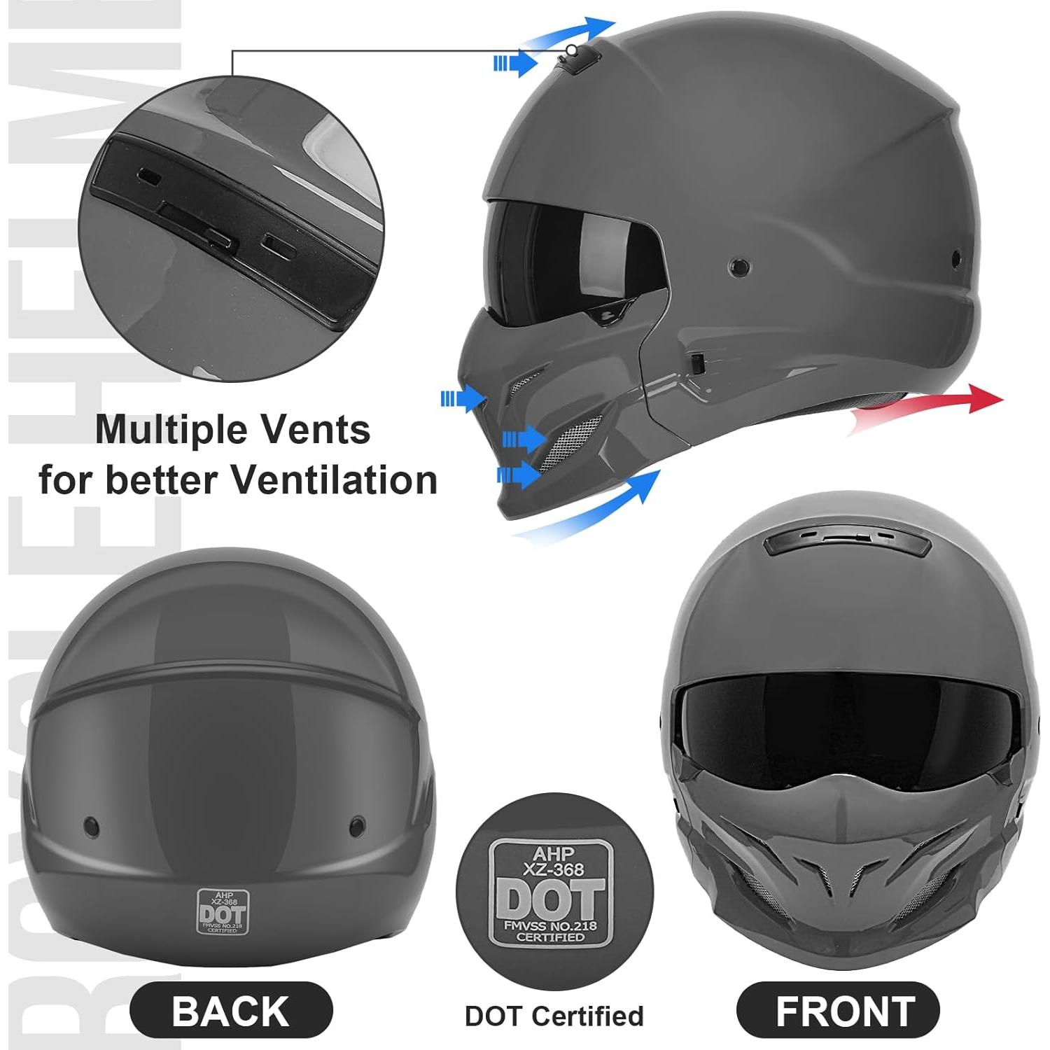 Motorcycle Full Face Helmet for Dirt Bike ATV Scooter Half Motocross Helmet DOT Approved