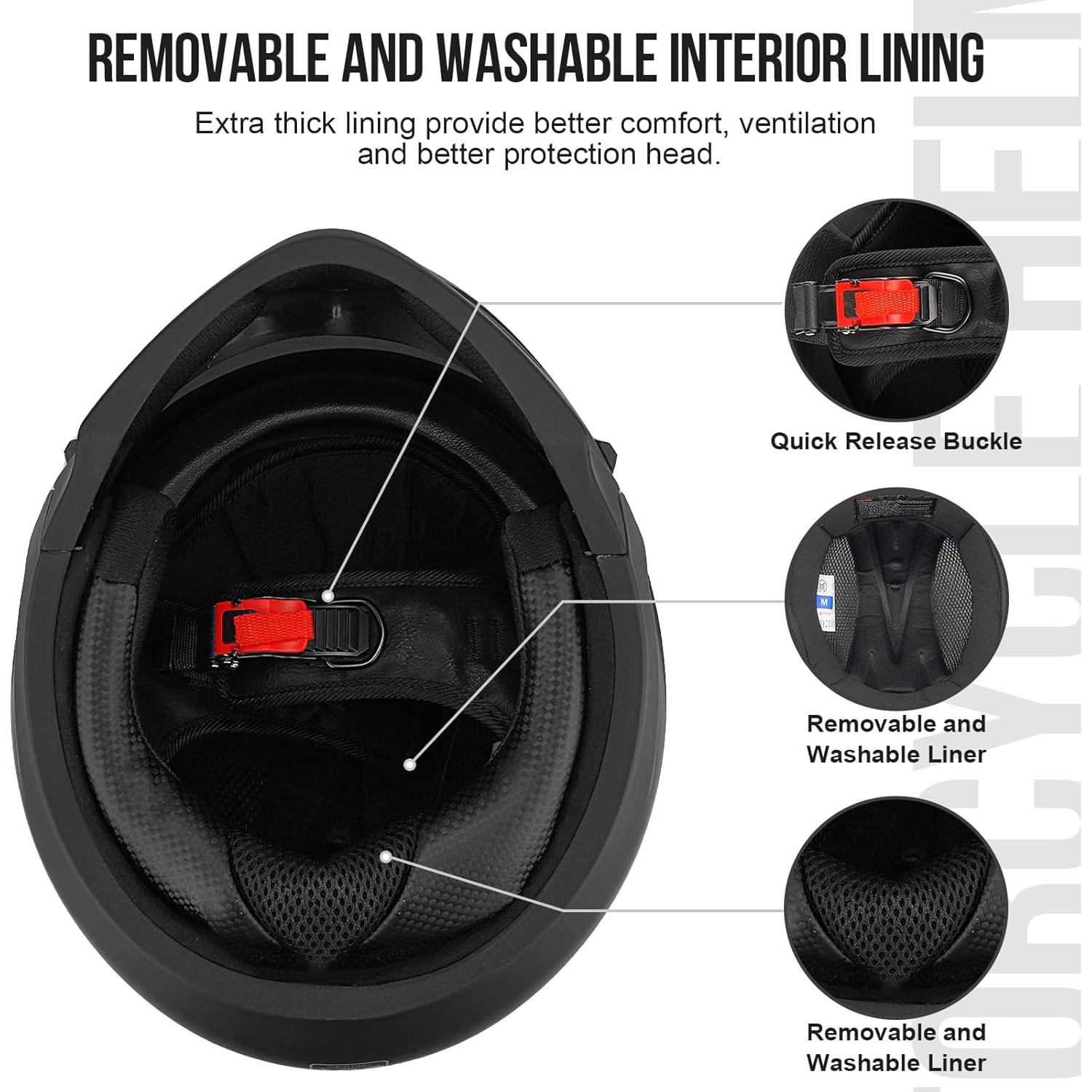 Motorcycle Full Face Helmet for Dirt Bike ATV Scooter Half Motocross Helmet DOT Approved