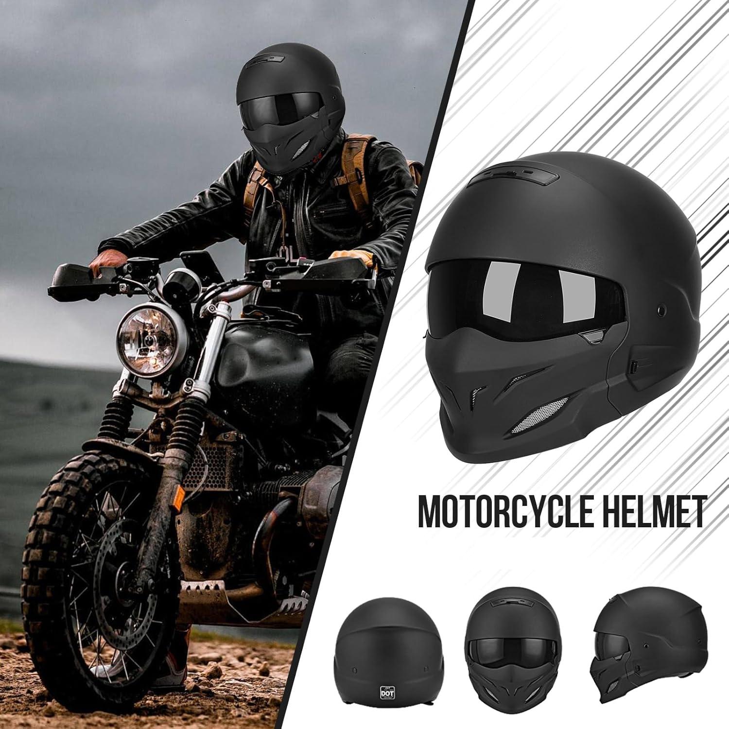 Motorcycle Full Face Helmet for Dirt Bike ATV Scooter Half Motocross Helmet DOT Approved