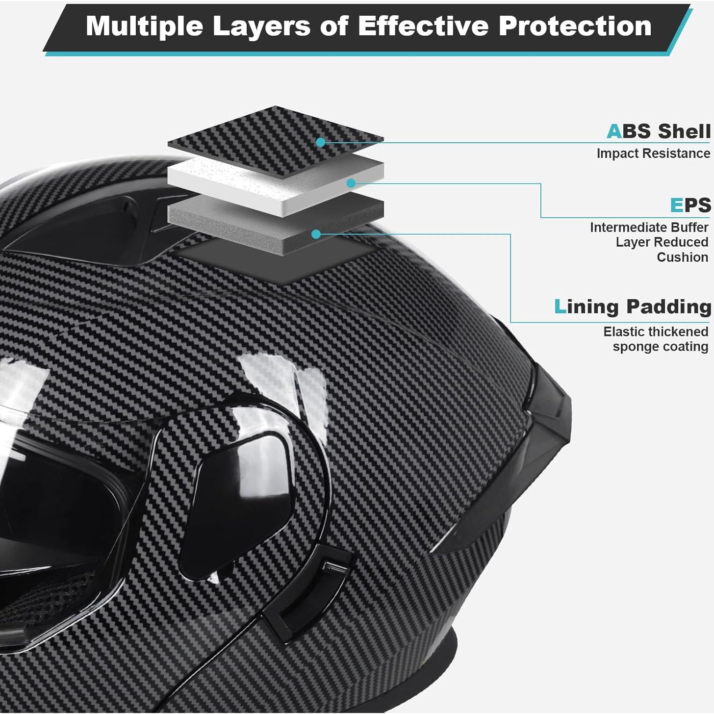 Motorcycle Full Face Helmet Adult Dirt Bike Helmets ATV Motocross Men Women Off-Road Mountain Bike Helmet DOT Approved Street Bike Helmet with Gloves & Mask