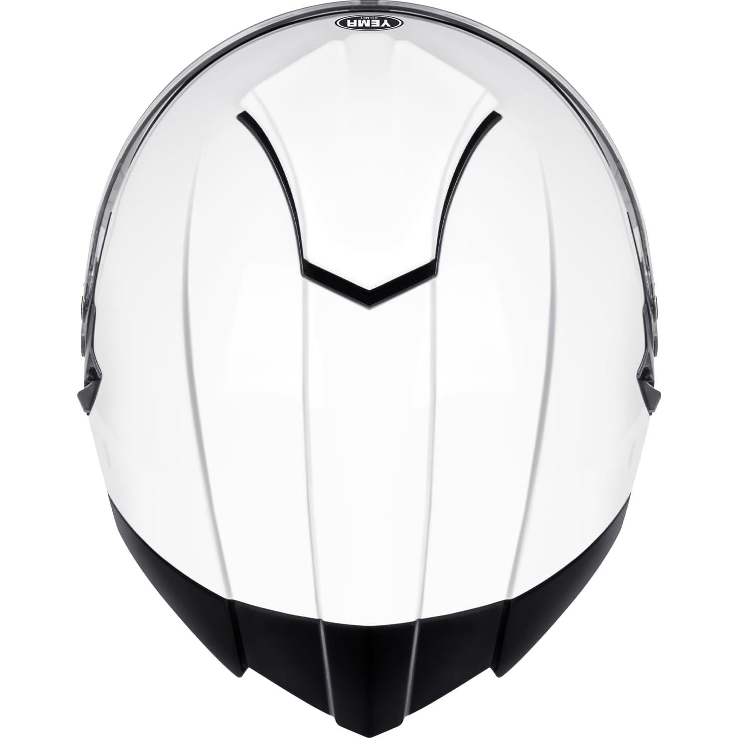 YEMA 3/4 Open Face Motorcycle Helmet DOT Approved - Dual Visor, Quick Release Buckle, Adult Motorbike Helmets for Men & Women, Moped Scooter Street Bike Helmet YM-650