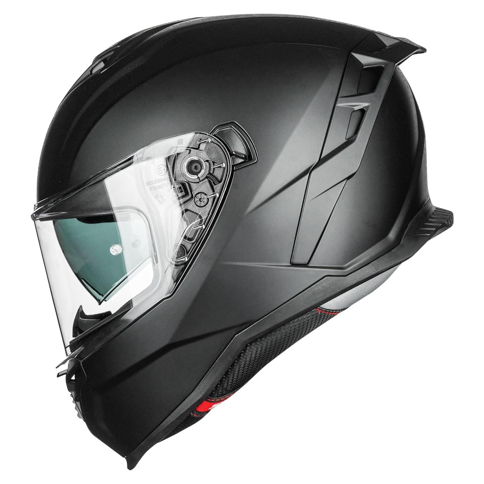 Casco de Motocicleta ILM MF567 Doble Visor Negro Mate L