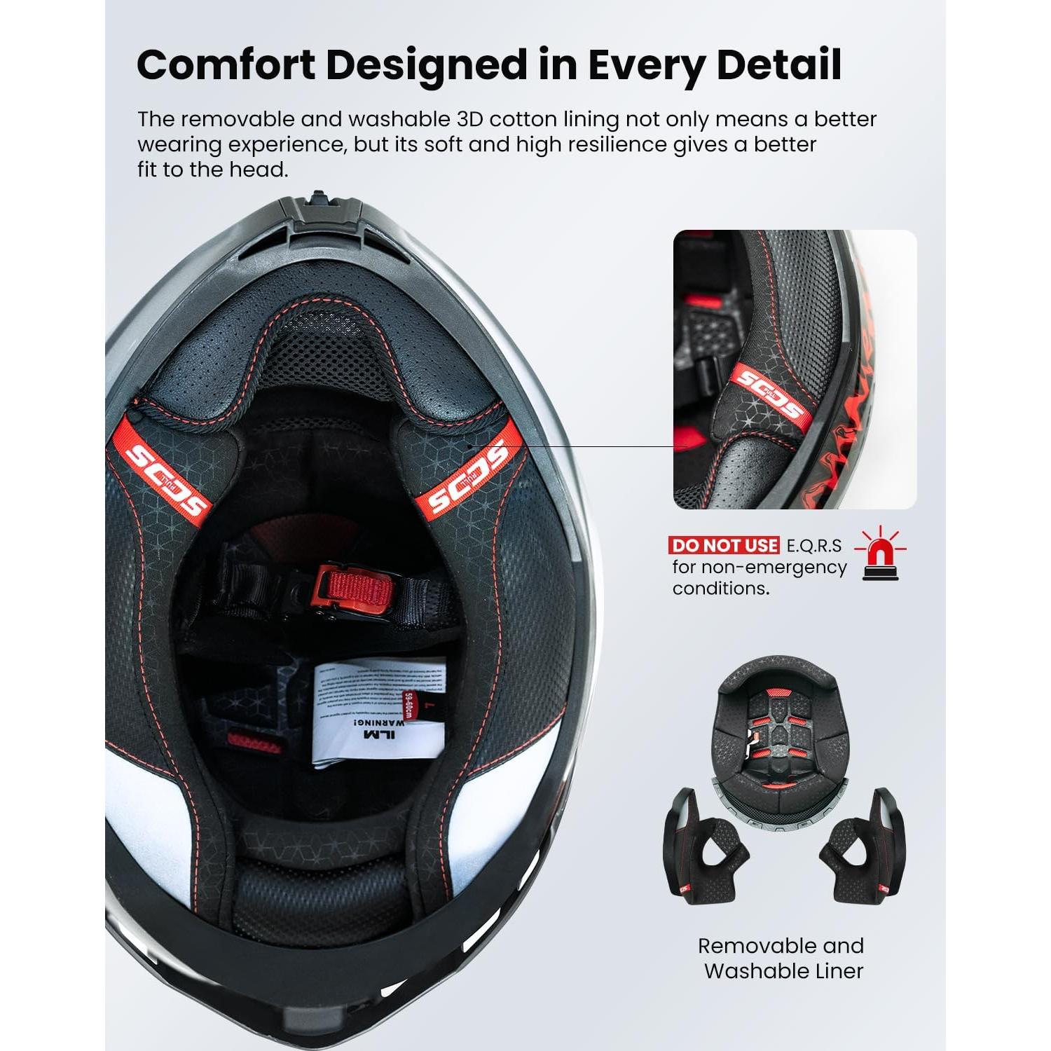 Casco de Motocicleta ILM MF567 Doble Visor Negro Mate L